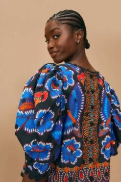 Farm Rio Black Ainika Sparkle Short Sleeve Blouse 10 Farm Rio Black Ainika Sparkle Short Sleeve Blouse -Farm Rio 312281 03