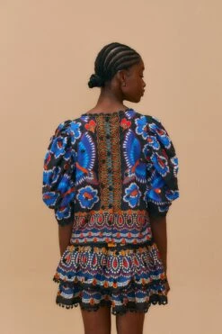 Farm Rio Black Ainika Sparkle Short Sleeve Blouse 11 Farm Rio Black Ainika Sparkle Short Sleeve Blouse -Farm Rio 312281 04