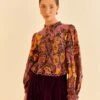 Farm Rio Blush Garden Bloom Smocked Blouse 1 Farm Rio Blush Garden Bloom Smocked Blouse -Farm Rio 312287 01
