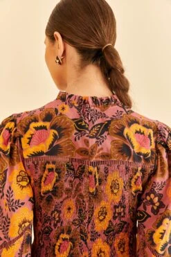 Farm Rio Blush Garden Bloom Smocked Blouse -Farm Rio 312287 04