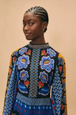 Farm Rio Black Ainika Sparkle Long Sleeve Maxi Dress 10 Farm Rio Black Ainika Sparkle Long Sleeve Maxi Dress -Farm Rio 312343 03