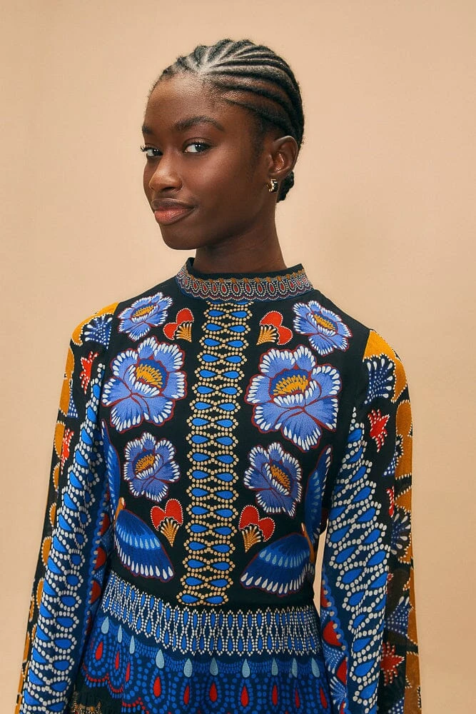 Farm Rio Black Ainika Sparkle Long Sleeve Maxi Dress 5 Farm Rio Black Ainika Sparkle Long Sleeve Maxi Dress - Image 3