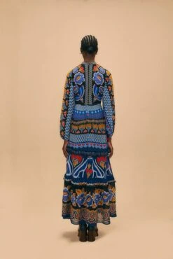 Farm Rio Black Ainika Sparkle Long Sleeve Maxi Dress 11 Farm Rio Black Ainika Sparkle Long Sleeve Maxi Dress -Farm Rio 312343 04