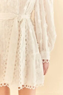 Farm Rio Off-White 3d Flower Pleated Mini Dress 15 Farm Rio Off-White 3d Flower Pleated Mini Dress -Farm Rio 312366 05