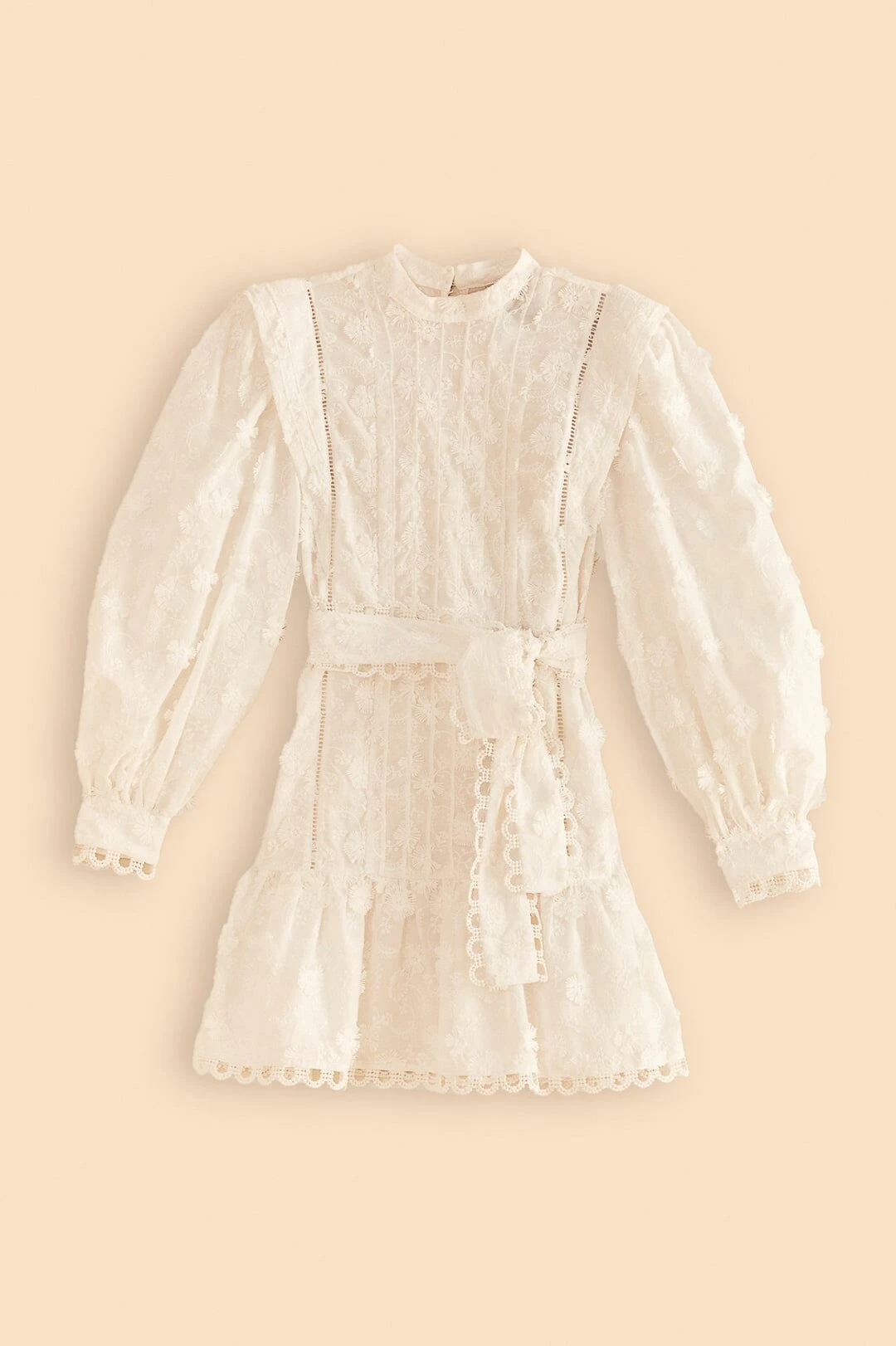 Farm Rio Off-White 3d Flower Pleated Mini Dress 11 Farm Rio Off-White 3d Flower Pleated Mini Dress - Image 9