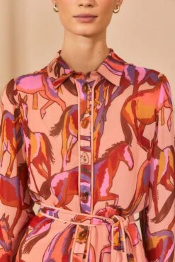 Farm Rio Rose Wild Horses Long Sleeve Mini Dress 10 Farm Rio Rose Wild Horses Long Sleeve Mini Dress -Farm Rio 312367 04