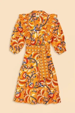 Farm Rio Yellow Palms Party Midi Dress 17 Farm Rio Yellow Palms Party Midi Dress -Farm Rio 312461 08