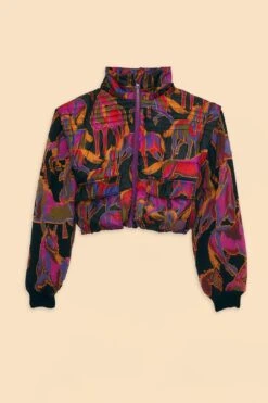 Farm Rio Black Wild Horses Reversible Puffer Jacket 23 Farm Rio Black Wild Horses Reversible Puffer Jacket -Farm Rio 312503 010