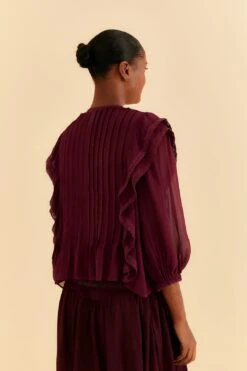 Farm Rio Burgundy Ruffle Blouse 11 Farm Rio Burgundy Ruffle Blouse -Farm Rio 312660 04