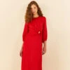 Farm Rio Red Front Circle Cut Out Midi Dress 2 Farm Rio Red Front Circle Cut Out Midi Dress -Farm Rio 312693 01
