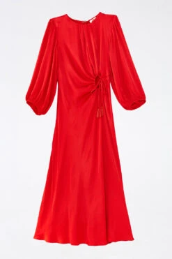 Farm Rio Red Front Circle Cut Out Midi Dress -Farm Rio 312693 06