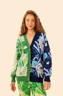 Farm Rio Tropical Groove Mixed Cardigan