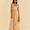 Farm Rio Sand Richelieu Sleeveless Midi Dress 2 Farm Rio Sand Richelieu Sleeveless Midi Dress -Farm Rio 313594 01