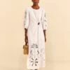 Farm Rio Off-White Richelieu Cut Out Midi Dress 1 Farm Rio Off-White Richelieu Cut Out Midi Dress -Farm Rio 313595 01