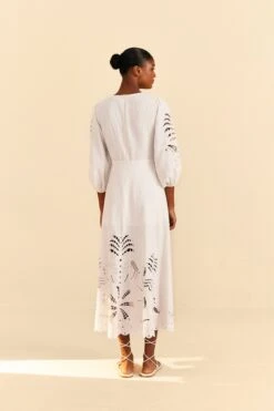 Farm Rio Off-White Richelieu Cut Out Midi Dress 9 Farm Rio Off-White Richelieu Cut Out Midi Dress -Farm Rio 313595 03
