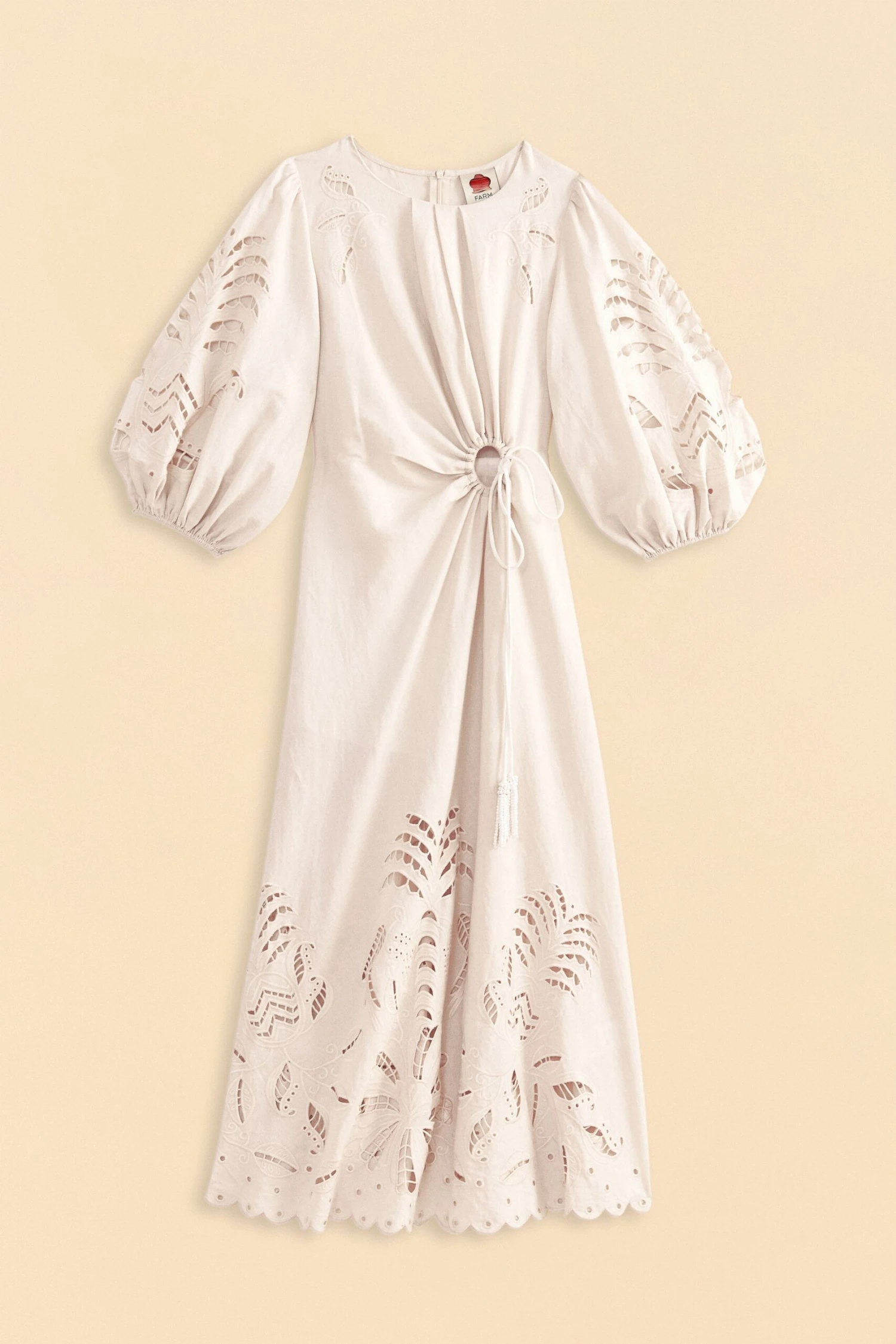 Farm Rio Off-White Richelieu Cut Out Midi Dress 7 Farm Rio Off-White Richelieu Cut Out Midi Dress - Image 5