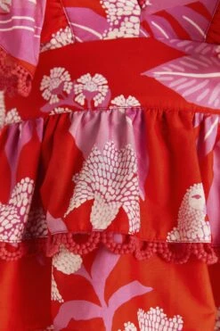 Farm Rio Red Dewdrop Floral Sleeveless Blouse -Farm Rio 313598 04