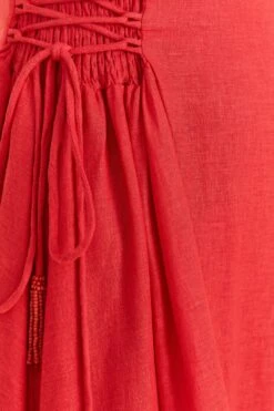 Farm Rio Red Sleeveless Midi Dress 12 Farm Rio Red Sleeveless Midi Dress -Farm Rio 313607 05