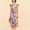 Farm Rio Off-White Mixed Lobsters Midi Dress -Farm Rio 313608 01