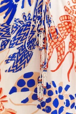 Farm Rio Off-White Mixed Lobsters Midi Dress -Farm Rio 313608 05