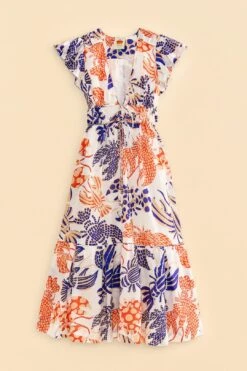 Farm Rio Off-White Mixed Lobsters Midi Dress -Farm Rio 313608 06