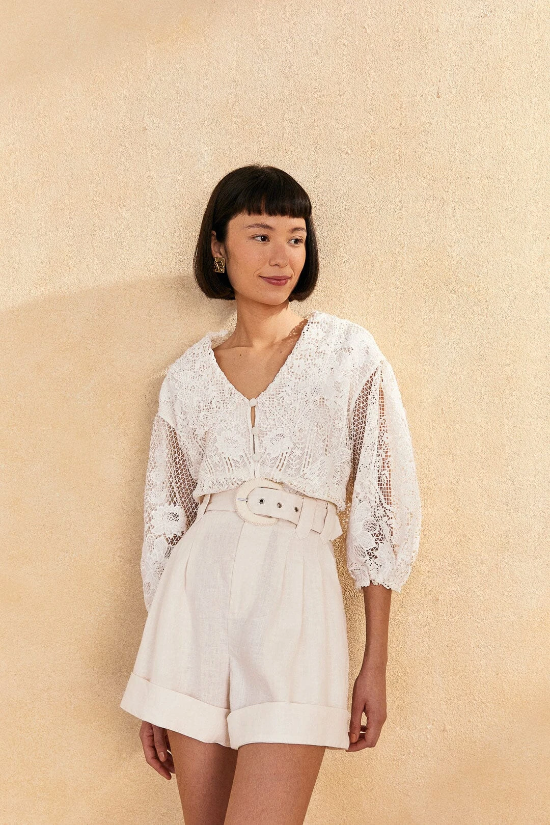 Farm Rio Off-White Tailored Shorts 4 Farm Rio Off-White Tailored Shorts - Image 2