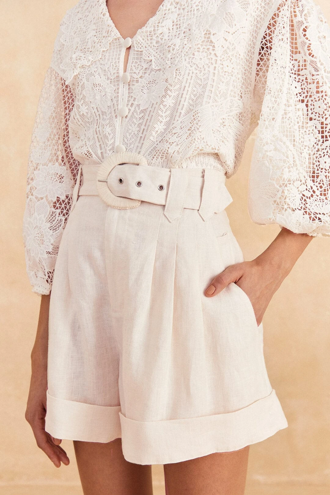 Farm Rio Off-White Tailored Shorts 5 Farm Rio Off-White Tailored Shorts - Image 3