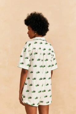 Farm Rio Cross Stitch Coconut Embroidered Romper -Farm Rio 313624 04