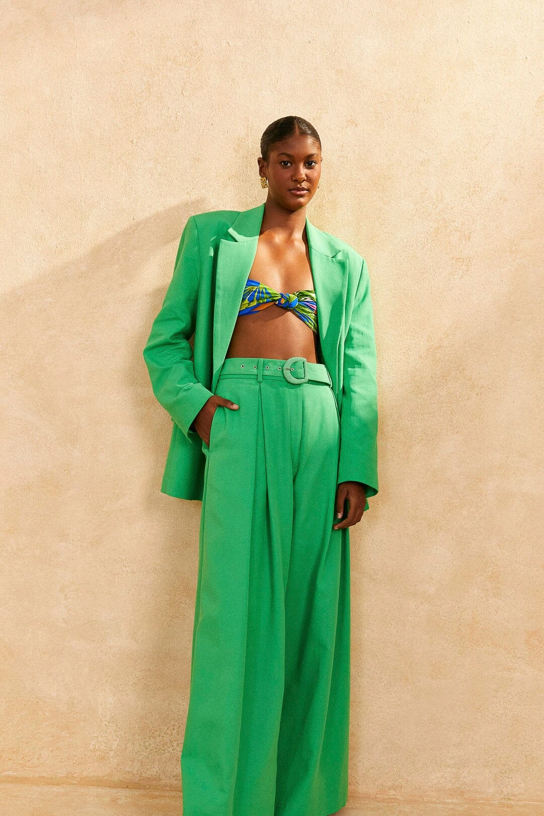 Farm Rio Bright Green Tailored Pants 4 Farm Rio Bright Green Tailored Pants - Image 2