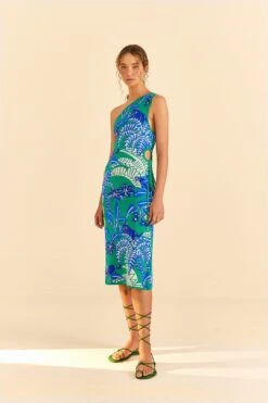 Farm Rio Green Jungle Panther Knit Dress