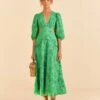 Farm Rio Green Richelieu Midi Dress -Farm Rio 313648 01