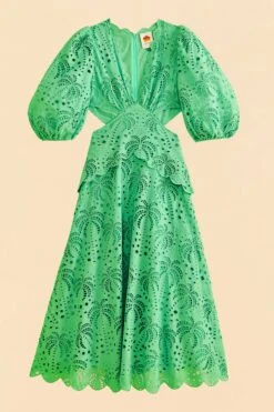 Farm Rio Green Richelieu Midi Dress -Farm Rio 313648 06