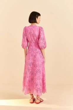 Farm Rio Pink Richelieu Midi Dress 10 Farm Rio Pink Richelieu Midi Dress -Farm Rio 313649 04