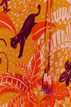 Farm Rio Beige Jungle Panther Lenzing™ Ecovero™ Viscose Midi Dress -Farm Rio 313673 06