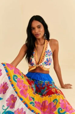 Farm Rio Off-White Vivid Garden Top -Farm Rio 313675 03