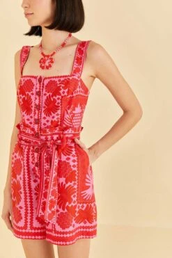 Farm Rio Red Jungle Scarf Romper -Farm Rio 313677 03