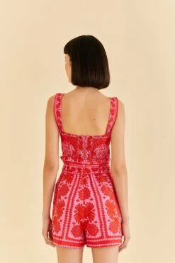 Farm Rio Red Jungle Scarf Romper -Farm Rio 313677 04