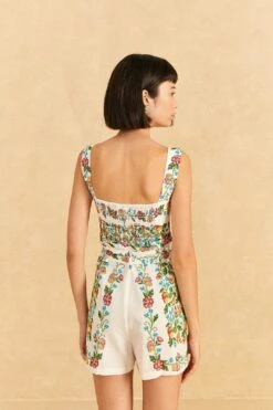 Farm Rio Off-White Tropical Romance Romper -Farm Rio 313683 03