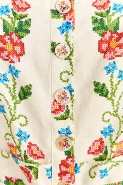 Farm Rio Off-White Tropical Romance Romper -Farm Rio 313683 04