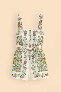 Farm Rio Off-White Tropical Romance Romper -Farm Rio 313683 05