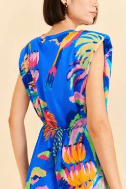 Farm Rio Blue Painted Jungle T-Shirt Dress -Farm Rio 313685 03