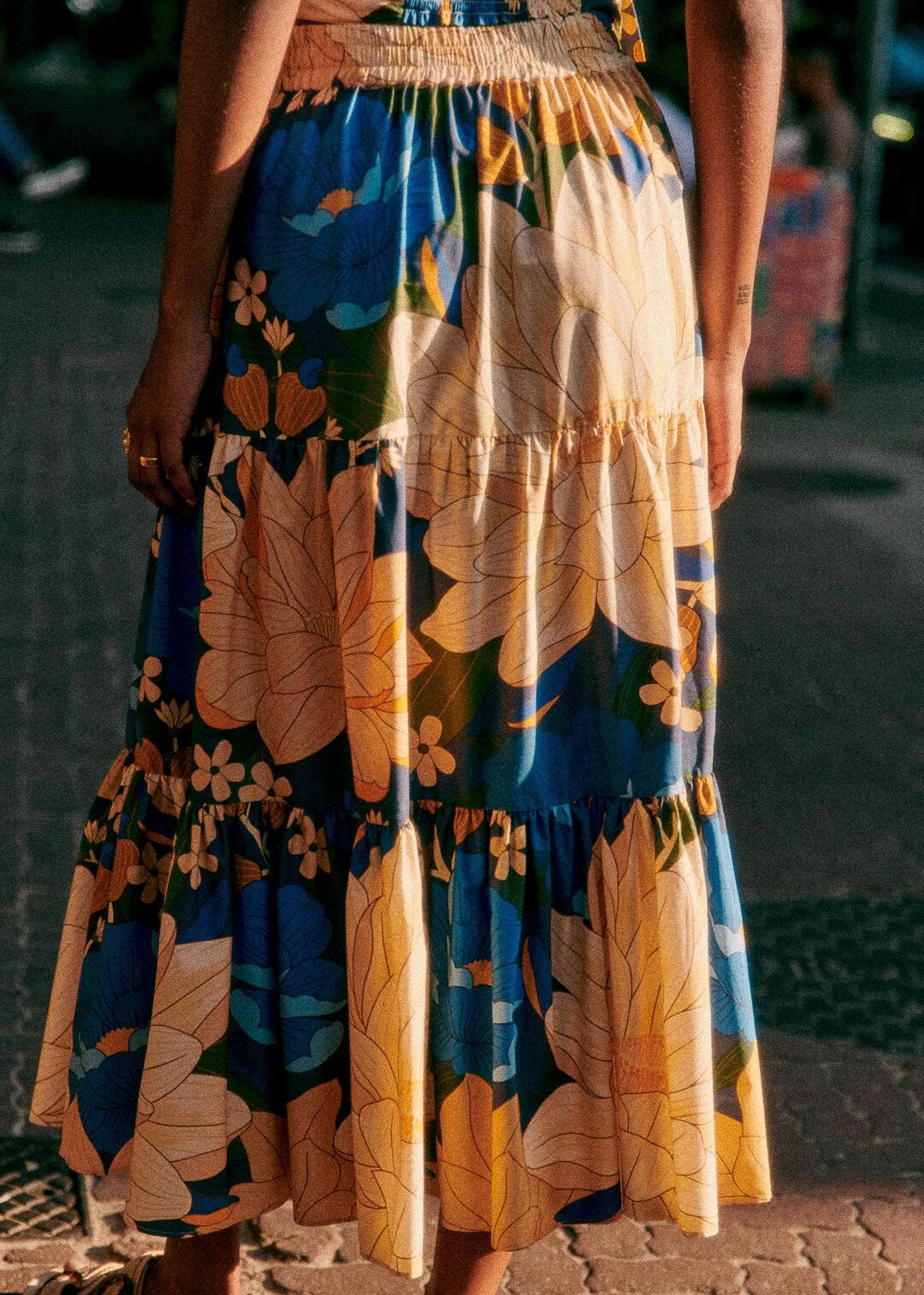 Farm Rio Mandacaru Floral Black Sakura Midi Skirt 4 Farm Rio Mandacaru Floral Black Sakura Midi Skirt - Image 2