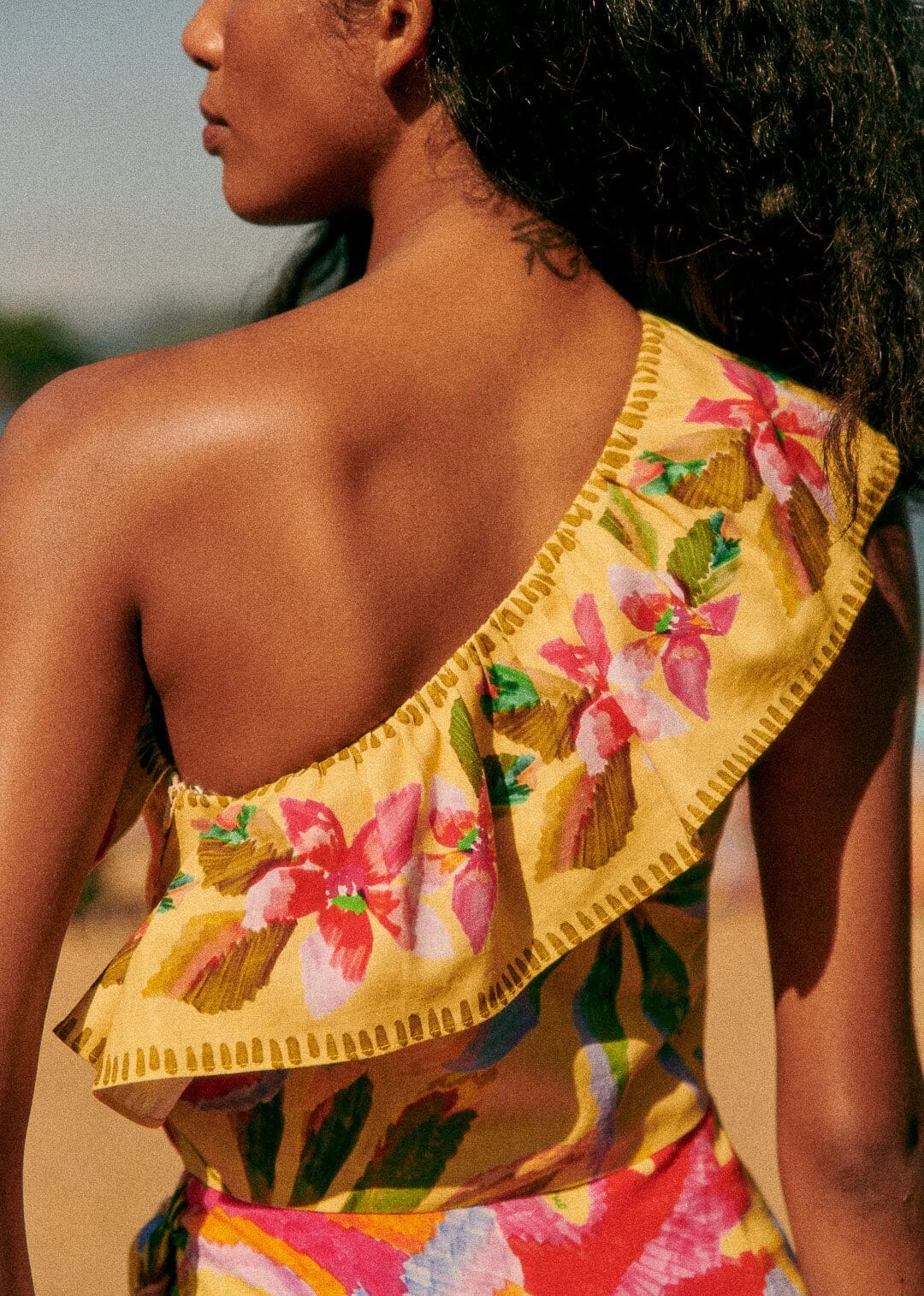 Farm Rio Summer Forest Yellow Parioca Blouse 6 Farm Rio Summer Forest Yellow Parioca Blouse - Image 4