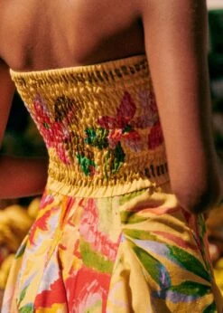 Farm Rio Summer Forest Yellow Olinda Short Dress -Farm Rio 313791 03