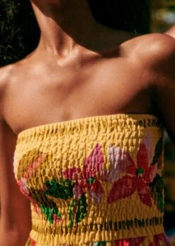 Farm Rio Summer Forest Yellow Olinda Short Dress -Farm Rio 313791 04