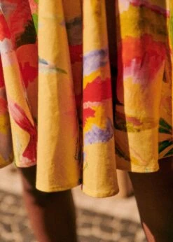 Farm Rio Summer Forest Yellow Olinda Short Dress -Farm Rio 313791 05