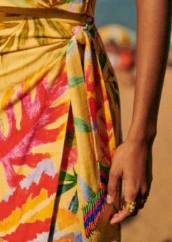 Farm Rio Summer Forest Yellow Bia Midi Skirt 8 Farm Rio Summer Forest Yellow Bia Midi Skirt -Farm Rio 313792 03