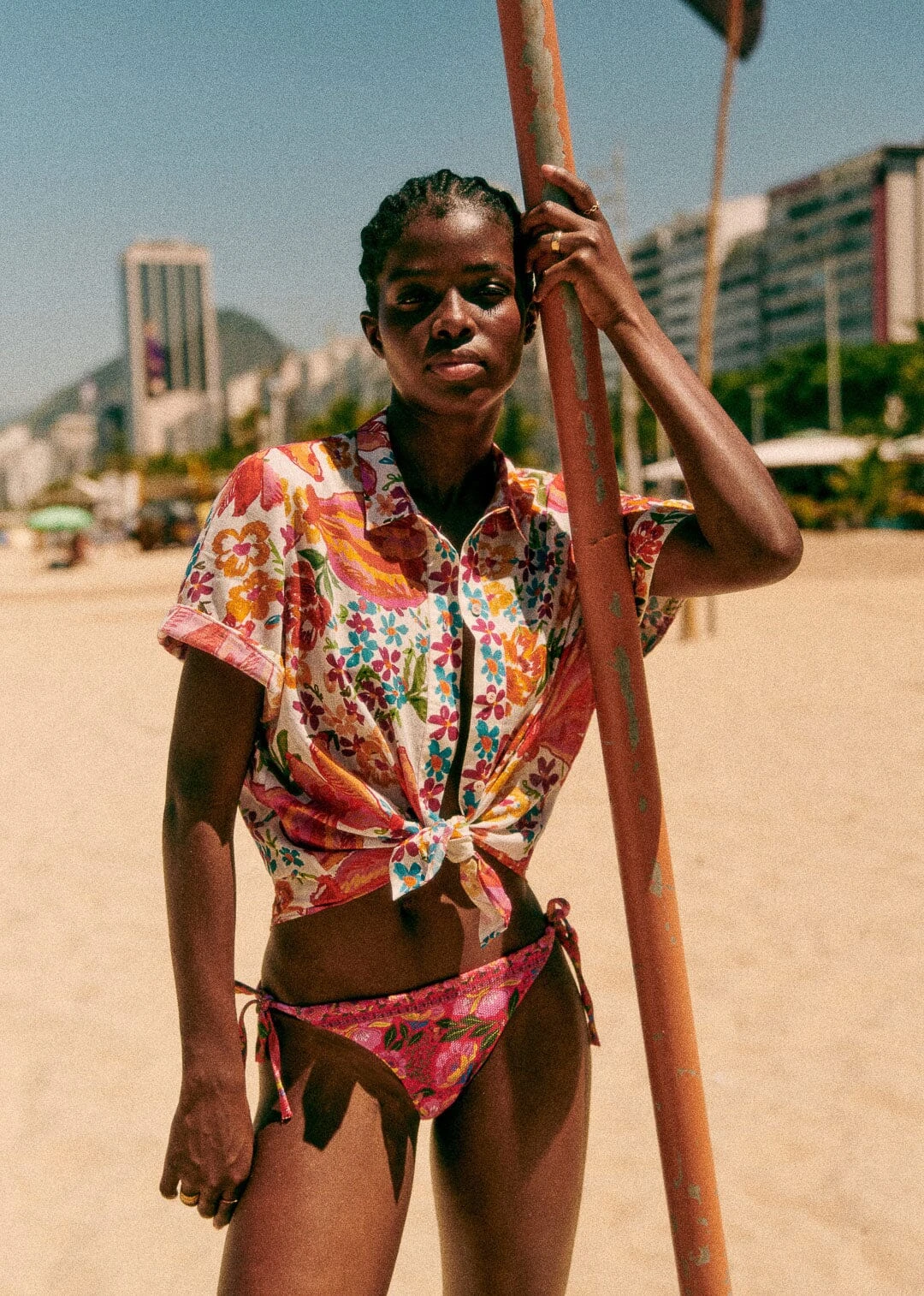 Farm Rio Sunset Macaw Flowers Bikini Bottom Tie Side 3 Farm Rio Sunset Macaw Flowers Bikini Bottom Tie Side