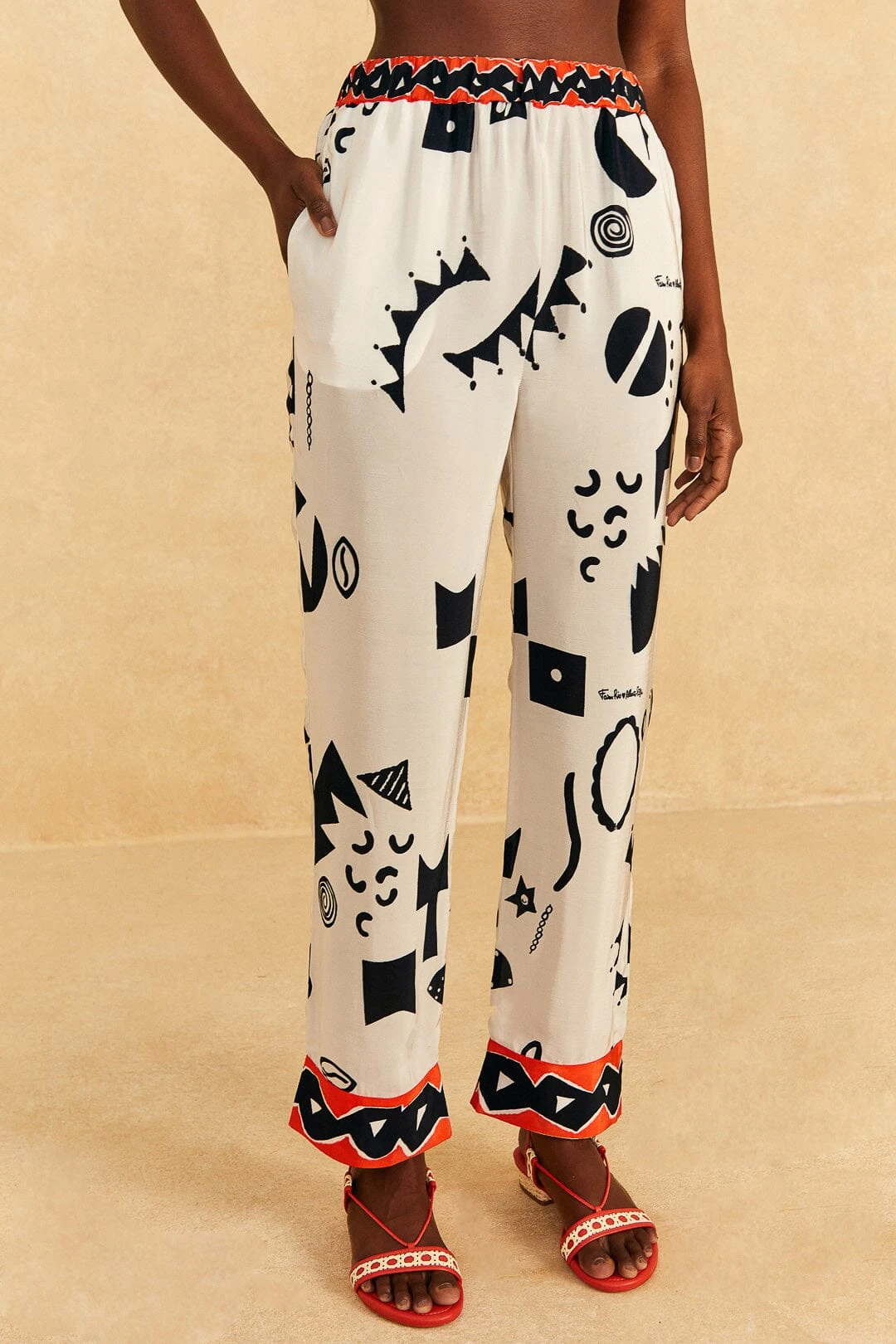 Farm Rio Off-White Pitta Soul Pants 4 Farm Rio Off-White Pitta Soul Pants - Image 2