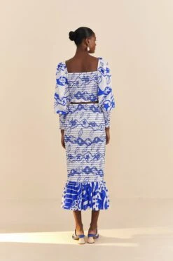 Farm Rio Off-White Pitta Waves Smocked Blouse -Farm Rio 314085 04